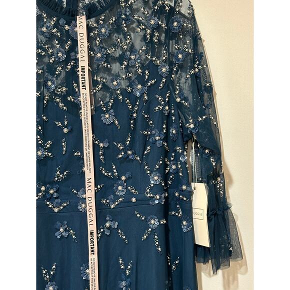 Mac Duggal Fabulouss Dress Sage Blue Plus Size 16 W NWT 9263 Mother of the Bride - Picture 6 of 16